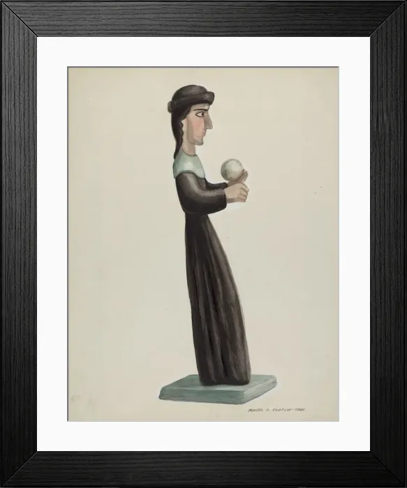 Framed Print : Carved and Painted Santo - Santa Rita, 1935 / 1942. Creator: Majel G. Claflin Framed Print : Carved and Painted Santo - Santa Rita, 1935 / 1942. Creator: Majel G. Claflin