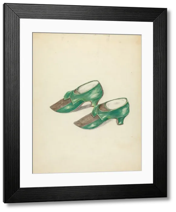 Framed Print : Womans Shoes, c. 1940. Creator: Margaret Concha Framed Print : Womans Shoes, c. 1940. Creator: Margaret Concha