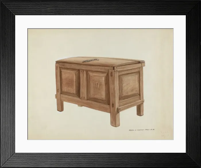 Framed Print : Grain Chest, c. 1937. Creator: Majel G. Claflin Framed Print : Grain Chest, c. 1937. Creator: Majel G. Claflin