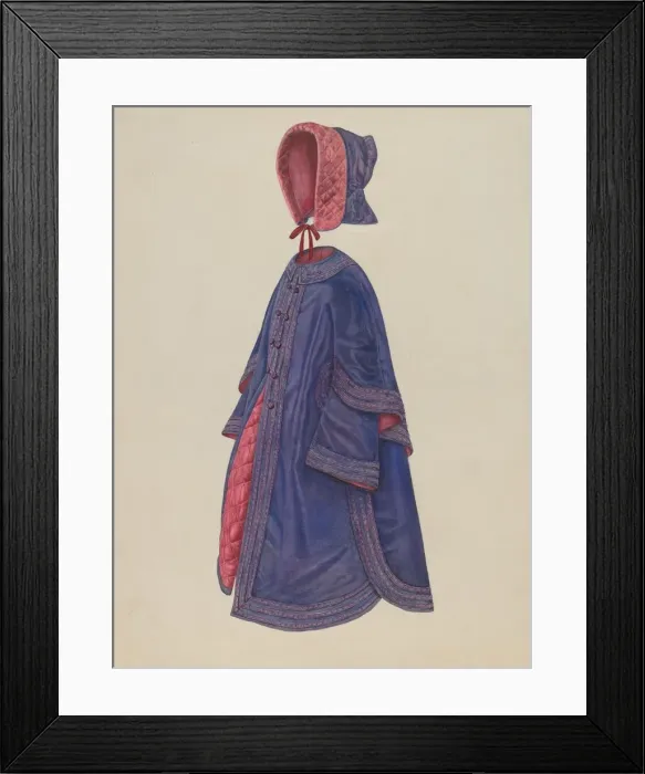 Framed Print : Childs Coat & Bonnet, c. 1941. Creator: Nancy Crimi Framed Print : Childs Coat & Bonnet, c. 1941. Creator: Nancy Crimi