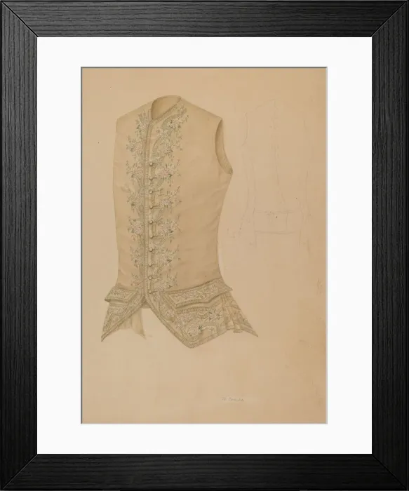 Framed Print : Waistcoat, 1935 / 1942. Creator: Margaret Concha Framed Print : Waistcoat, 1935 / 1942. Creator: Margaret Concha