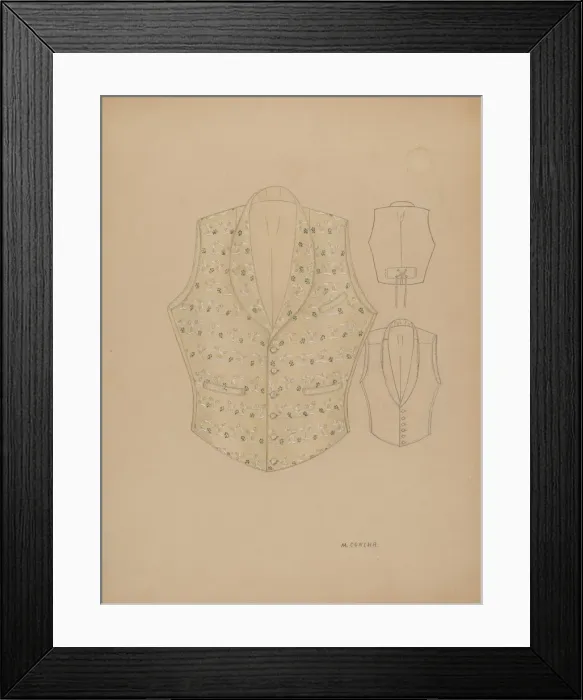 Framed Print : Waistcoat, c. 1937. Creator: Margaret Concha Framed Print : Waistcoat, c. 1937. Creator: Margaret Concha