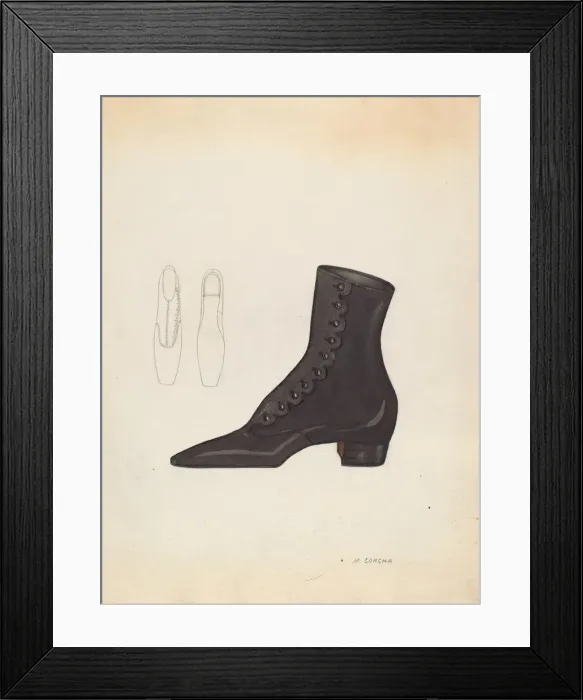 Framed Print : Womans Shoe, c. 1937. Creator: Margaret Concha Framed Print : Womans Shoe, c. 1937. Creator: Margaret Concha