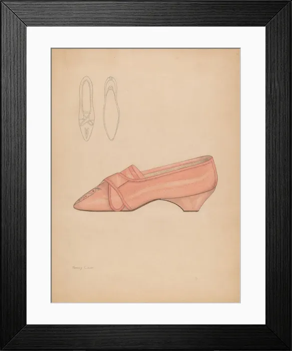 Framed Print : Womans Slipper, c. 1937. Creator: Nancy Crimi Framed Print : Womans Slipper, c. 1937. Creator: Nancy Crimi