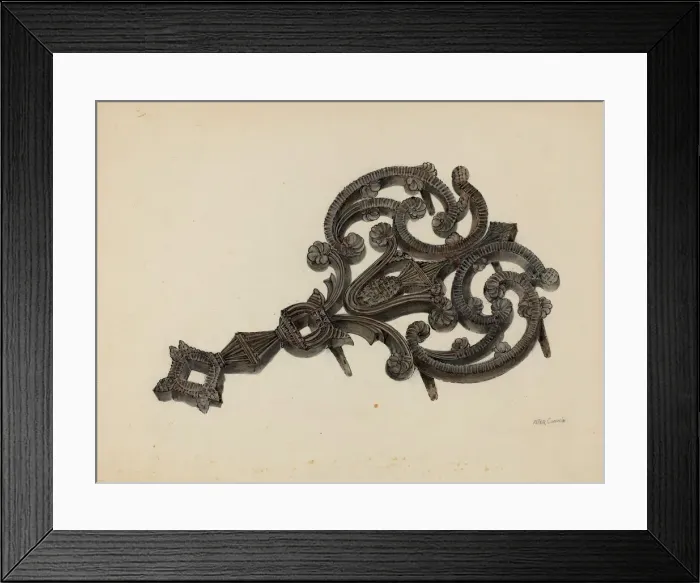 Framed Print : Iron Holder, c. 1940. Creator: Peter Connin Framed Print : Iron Holder, c. 1940. Creator: Peter Connin