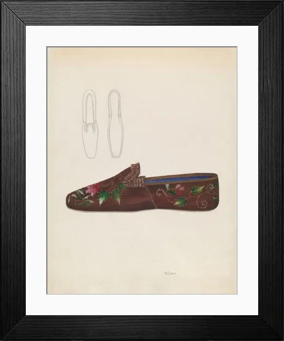 Framed Print : Womans Slipper, c. 1936. Creator: Nancy Crimi Framed Print : Womans Slipper, c. 1936. Creator: Nancy Crimi