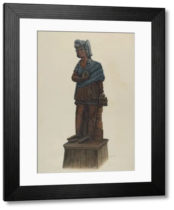 Framed Print : Trapper Indian, 1937. Creator: Al Curry Framed Print : Trapper Indian, 1937. Creator: Al Curry