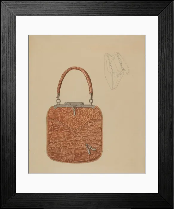 Framed Print : Childs Handbag, c. 1940. Creator: Gladys Cook Framed Print : Childs Handbag, c. 1940. Creator: Gladys Cook