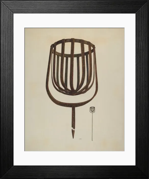 Framed Print : Pine Knot Flare Holder, c. 1939. Creator: Al Curry Framed Print : Pine Knot Flare Holder, c. 1939. Creator: Al Curry