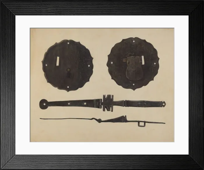Framed Print : Chest Lock with Hasp, c. 1938. Creator: Al Curry Framed Print : Chest Lock with Hasp, c. 1938. Creator: Al Curry