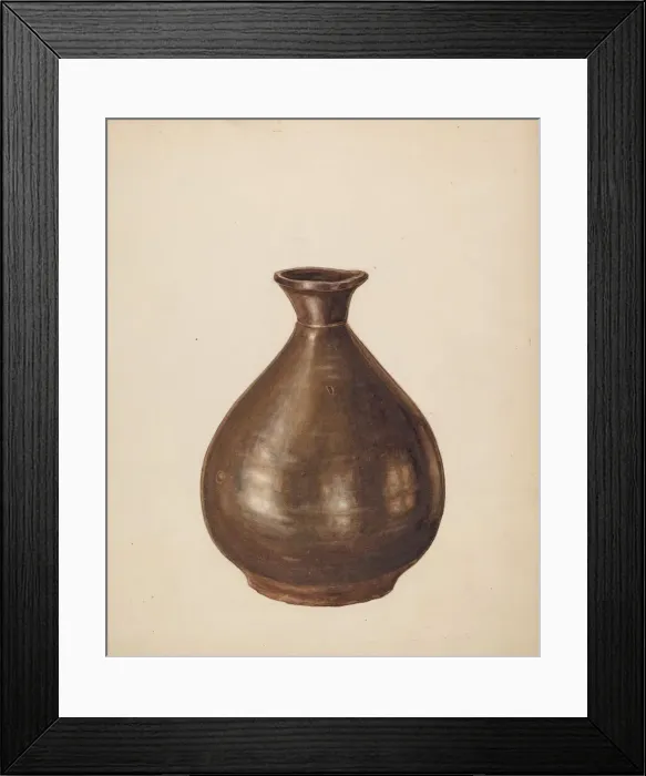 Framed Print : Pottery Jug, c. 1938. Creator: Al Curry Framed Print : Pottery Jug, c. 1938. Creator: Al Curry
