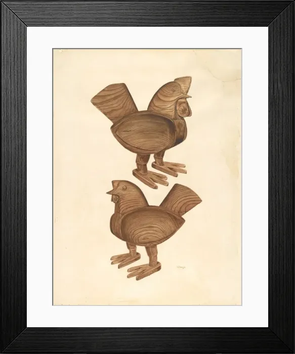 Framed Print : Rooster and Hen, 1935 / 1942. Creator: Al Curry Framed Print : Rooster and Hen, 1935 / 1942. Creator: Al Curry