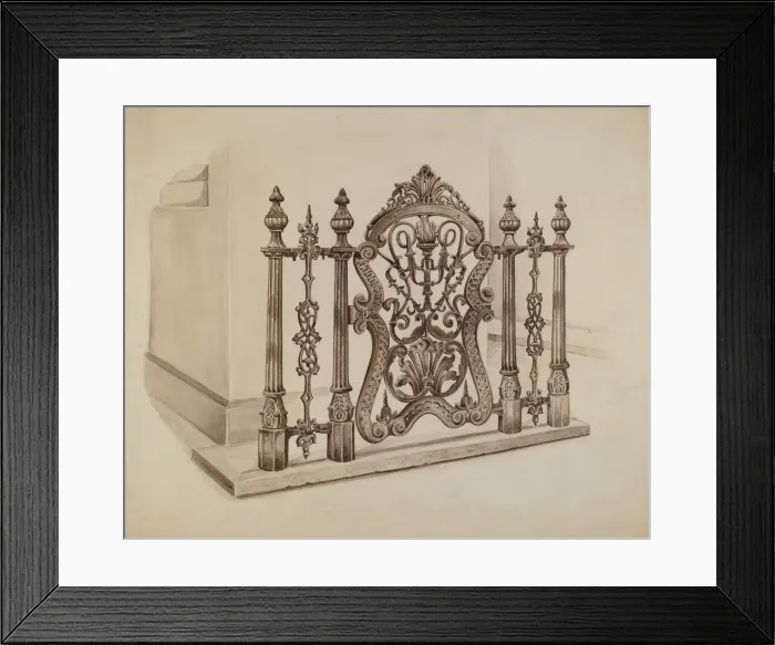 Framed Print : Cast Iron Gate, c. 1936. Creator: Al Curry Framed Print : Cast Iron Gate, c. 1936. Creator: Al Curry