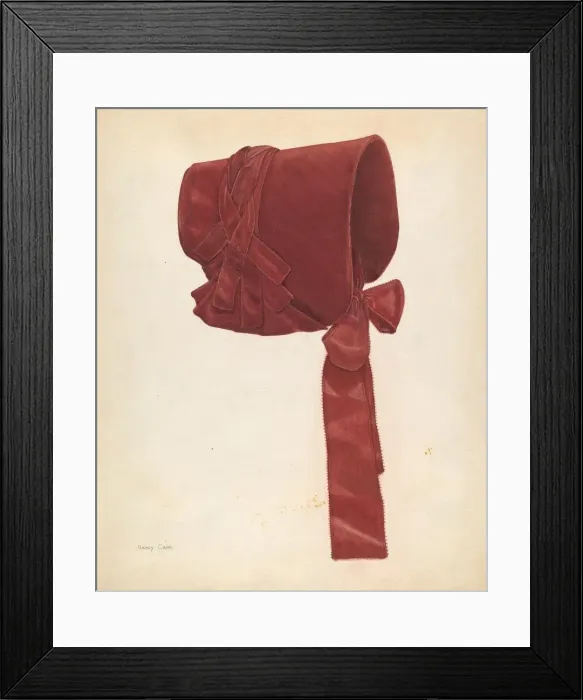 Framed Print : Poke Bonnet, c. 1938. Creator: Nancy Crimi Framed Print : Poke Bonnet, c. 1938. Creator: Nancy Crimi