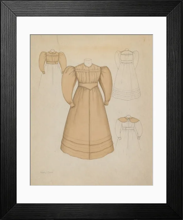 Framed Print : Girls Dress, c. 1937. Creator: Nancy Crimi Framed Print : Girls Dress, c. 1937. Creator: Nancy Crimi