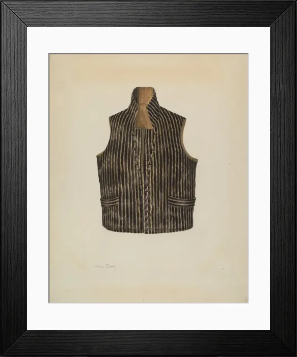 Framed Print : Waistcoat, 1935 / 1942. Creator: Nancy Crimi Framed Print : Waistcoat, 1935 / 1942. Creator: Nancy Crimi