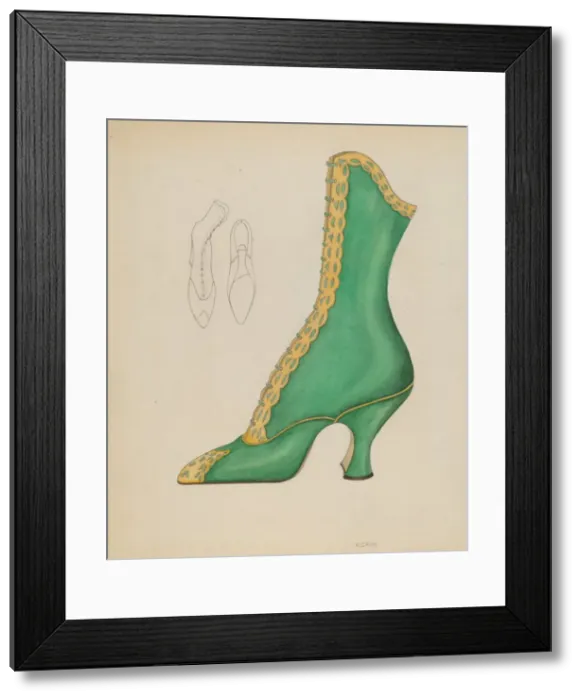 Framed Print : Womans Shoe, c. 1936. Creator: Nancy Crimi Framed Print : Womans Shoe, c. 1936. Creator: Nancy Crimi