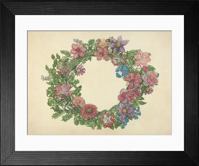 Framed Print : Cemetary Wreath, c. 1938. Creator: Al Curry Framed Print : Cemetary Wreath, c. 1938. Creator: Al Curry