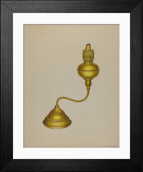 Framed Print : Combination Peg Lamp / Candleholder, c. 1937. Creator: John Cutting Framed Print : Combination Peg Lamp / Candleholder, c. 1937. Creator: John Cutting