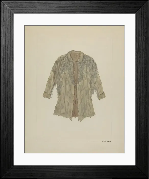 Framed Print : Trappers Jacket, c. 1937. Creator: Ellen Duncan Framed Print : Trappers Jacket, c. 1937. Creator: Ellen Duncan