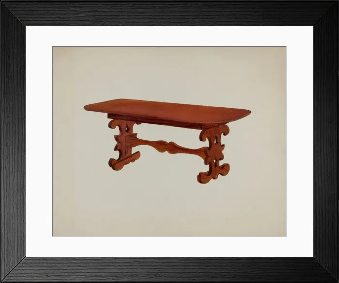 Framed Print : Doll Furniture - Table, c. 1937. Creator: Ellen Duncan Framed Print : Doll Furniture - Table, c. 1937. Creator: Ellen Duncan