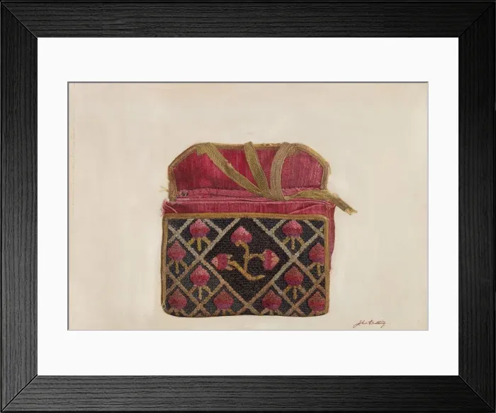 Framed Print : Wool Pocketbook, c. 1940. Creator: John Cutting Framed Print : Wool Pocketbook, c. 1940. Creator: John Cutting