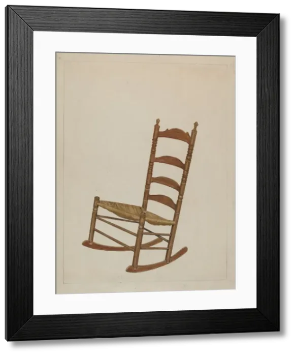 Framed Print : Rocking Chair, c. 1936. Creator: John Cutting Framed Print : Rocking Chair, c. 1936. Creator: John Cutting