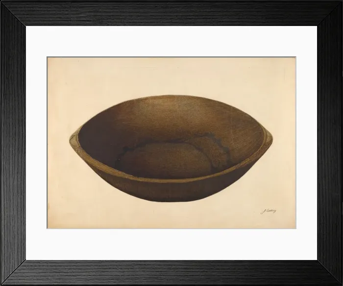Framed Print : Maple Mixing Bowl, 1935 / 1942. Creator: John Cutting Framed Print : Maple Mixing Bowl, 1935 / 1942. Creator: John Cutting