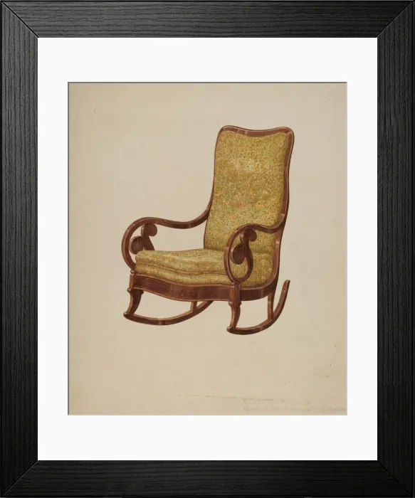 Framed Print : Rocking Chair, 1935 / 1942. Creator: Edward A Darby Framed Print : Rocking Chair, 1935 / 1942. Creator: Edward A Darby