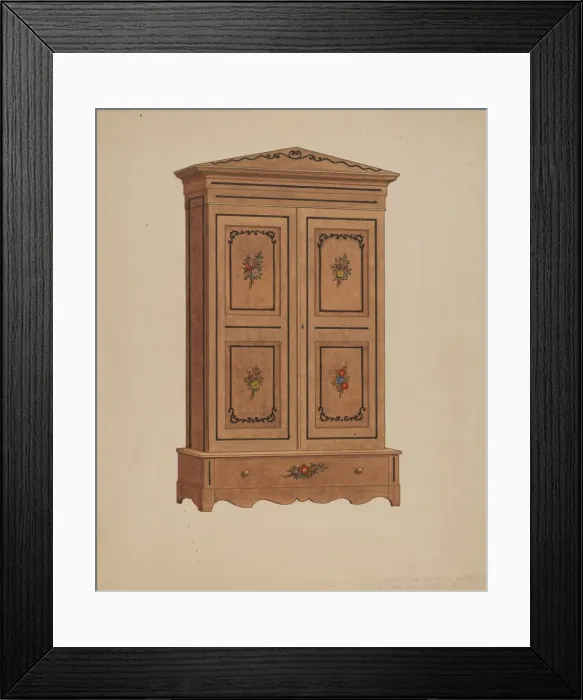 Framed Print : Painted Wardrobe, 1935 / 1942. Creator: Edward A Darby Framed Print : Painted Wardrobe, 1935 / 1942. Creator: Edward A Darby