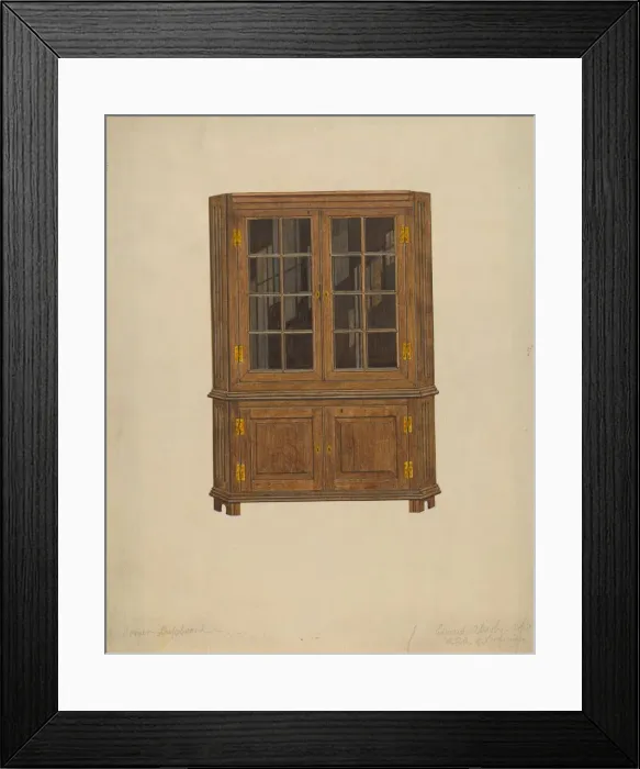 Framed Print : Corner Cupboard, 1935 / 1942. Creator: Edward A Darby Framed Print : Corner Cupboard, 1935 / 1942. Creator: Edward A Darby