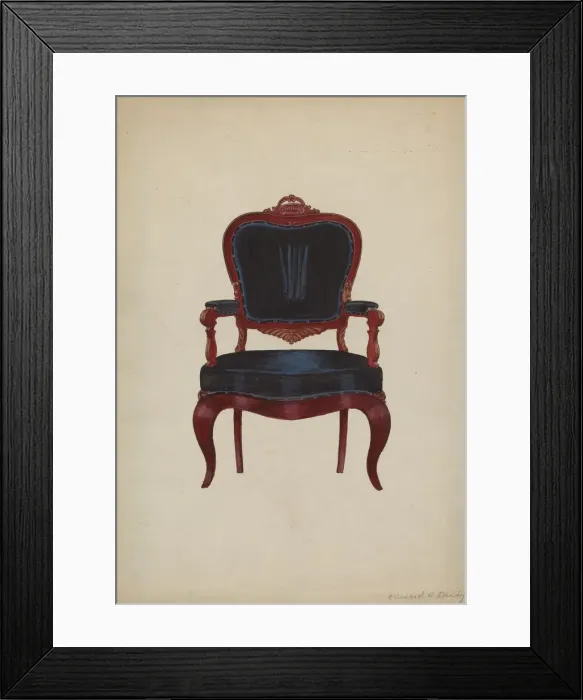 Framed Print : Armchair, 1935 / 1942. Creator: Edward A Darby Framed Print : Armchair, 1935 / 1942. Creator: Edward A Darby