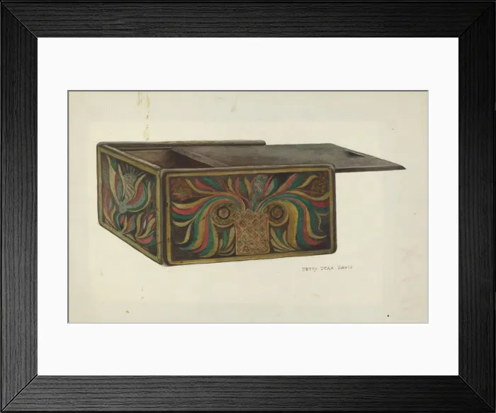 Framed Print : Wood Box, c. 1953. Creator: Betty Jean Davis Framed Print : Wood Box, c. 1953. Creator: Betty Jean Davis