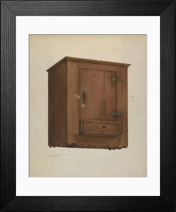 Framed Print : Wall Cabinet, c. 1939. Creator: Betty Jean Davis Framed Print : Wall Cabinet, c. 1939. Creator: Betty Jean Davis