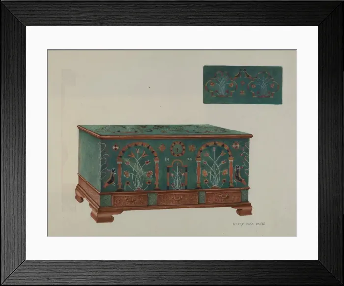 Framed Print : Pa. German Chest, c. 1939. Creator: Betty Jean Davis Framed Print : Pa. German Chest, c. 1939. Creator: Betty Jean Davis