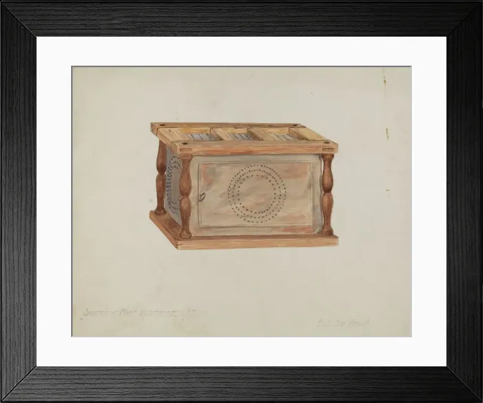 Framed Print : Foot Warmer, 1935 / 1942. Creator: Davids De Vault Framed Print : Foot Warmer, 1935 / 1942. Creator: Davids De Vault