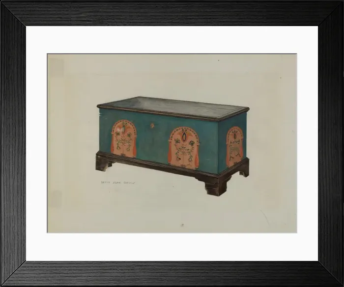 Framed Print : Pa. German Chest, c. 1938. Creator: Betty Jean Davis Framed Print : Pa. German Chest, c. 1938. Creator: Betty Jean Davis