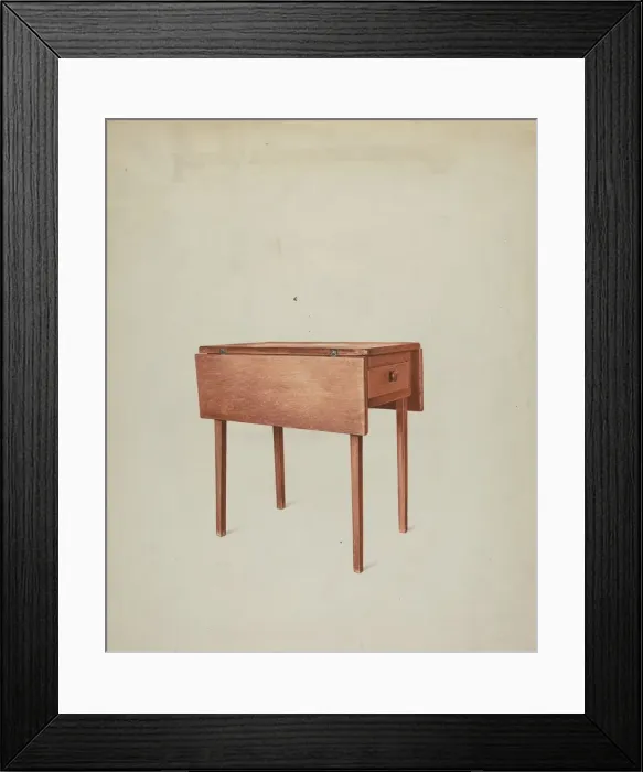 Framed Print : Shaker Sewing Table, 1935 / 1942. Creator: John Davis Framed Print : Shaker Sewing Table, 1935 / 1942. Creator: John Davis