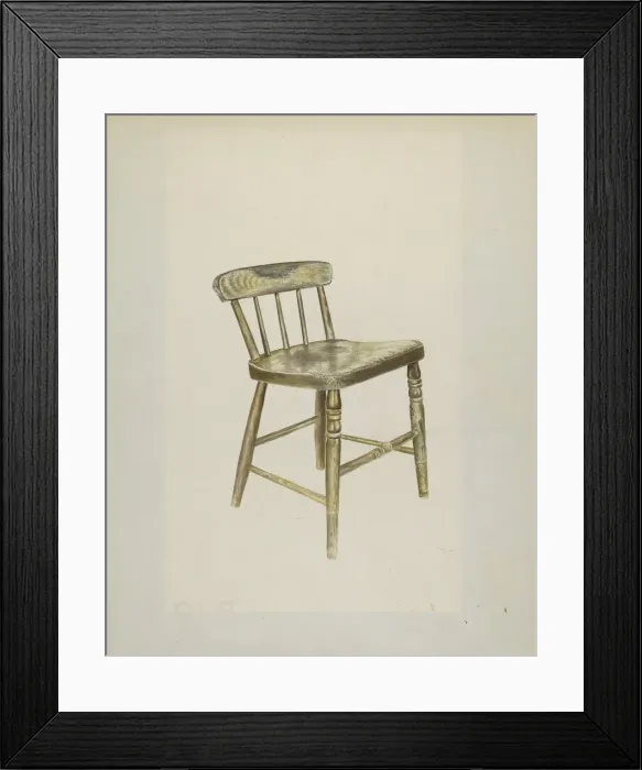Framed Print : Shaker Dining Chair, 1935 / 1942. Creator: John Davis Framed Print : Shaker Dining Chair, 1935 / 1942. Creator: John Davis