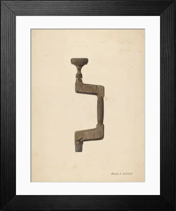 Framed Print : Brace - For Drilling, c. 1940. Creator: Davids De Vault Framed Print : Brace - For Drilling, c. 1940. Creator: Davids De Vault