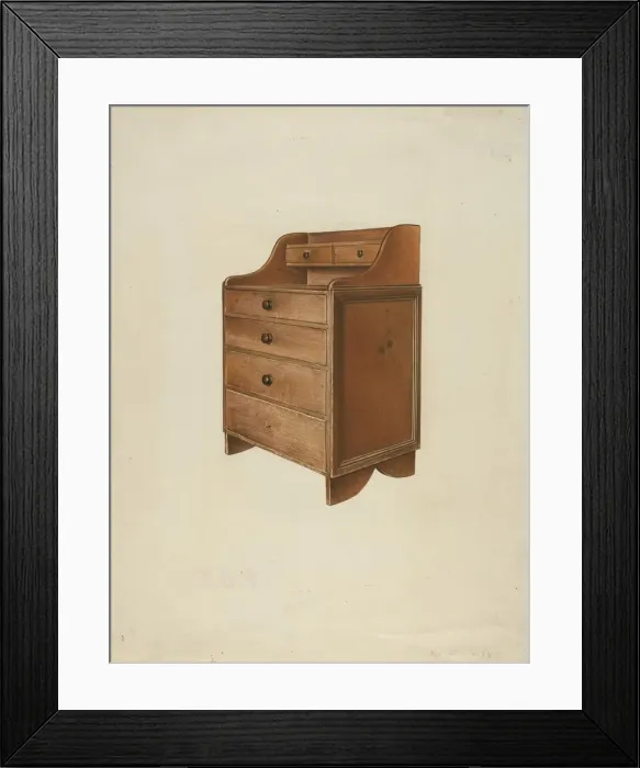 Framed Print : Shaker Sewing Desk, 1935 / 1942. Creator: John Davis Framed Print : Shaker Sewing Desk, 1935 / 1942. Creator: John Davis