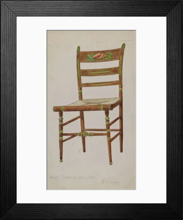 Framed Print : Hitchcock Side Chair, 1935 / 1942. Creator: Davids De Vault Framed Print : Hitchcock Side Chair, 1935 / 1942. Creator: Davids De Vault