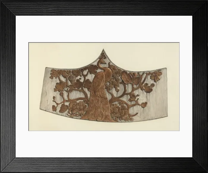 Framed Print : Peacock Stern Carving, 1935 / 1942. Creator: John Davis Framed Print : Peacock Stern Carving, 1935 / 1942. Creator: John Davis