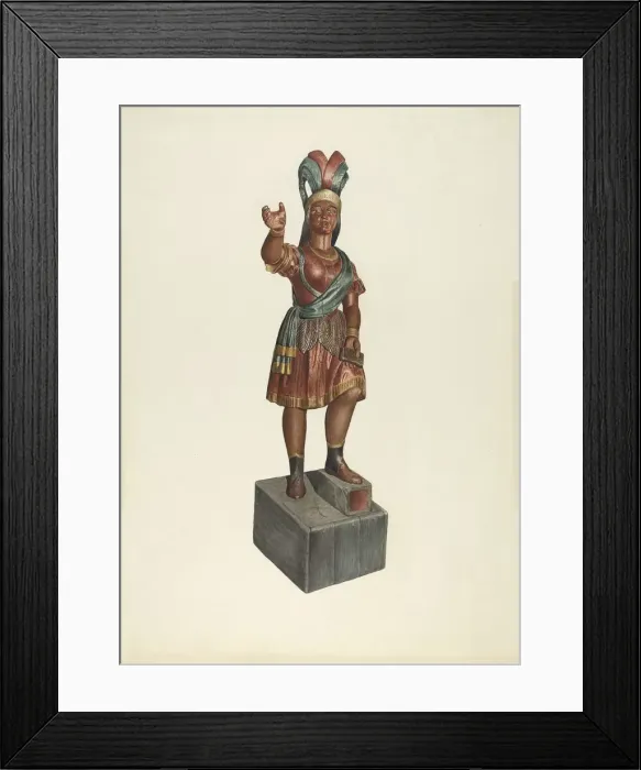 Framed Print : Cigar Store Indian, 1935 / 1942. Creator: John Davis Framed Print : Cigar Store Indian, 1935 / 1942. Creator: John Davis