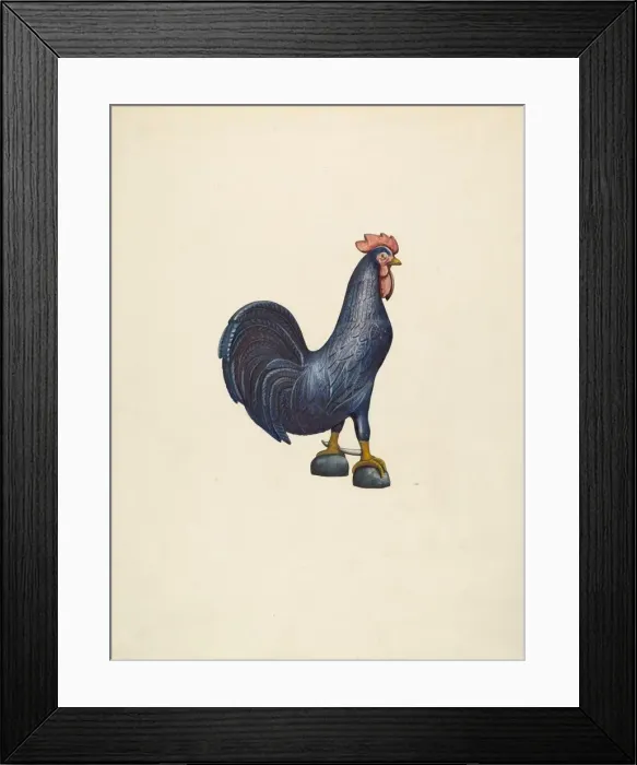 Framed Print : Wooden Rooster, 1935 / 1942. Creator: John Davis Framed Print : Wooden Rooster, 1935 / 1942. Creator: John Davis