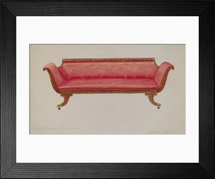 Framed Print : Settee, 1935 / 1942. Creator: Davids De Vault Framed Print : Settee, 1935 / 1942. Creator: Davids De Vault