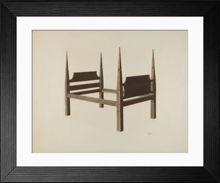 Framed Print : Bed, c. 1941. Creator: Pearl Davis