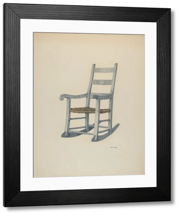 Framed Print : Hickory Rocking Chair, c. 1940. Creator: Pearl Davis Framed Print : Hickory Rocking Chair, c. 1940. Creator: Pearl Davis