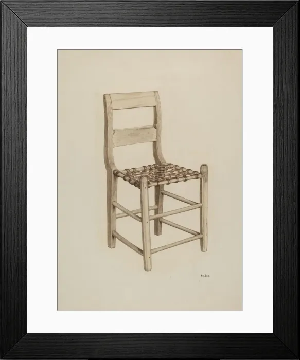 Framed Print : Laced Chair, c. 1940. Creator: Pearl Davis Framed Print : Laced Chair, c. 1940. Creator: Pearl Davis