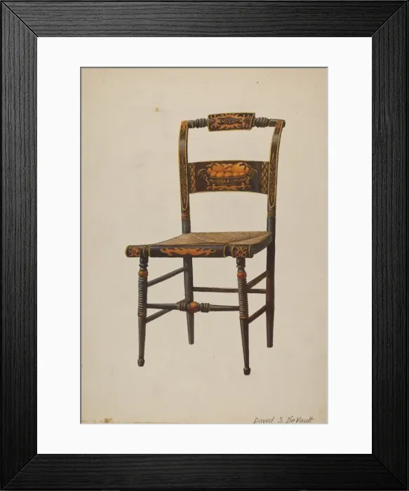 Framed Print : Hitchcock Chair, c. 1941. Creator: Davids De Vault